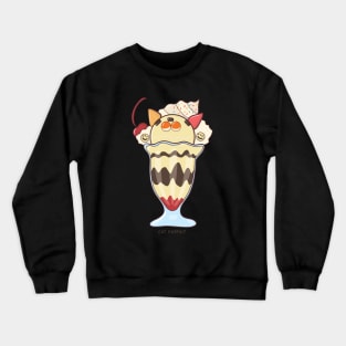 Cute cat parfait ice cream illustration drawing Crewneck Sweatshirt